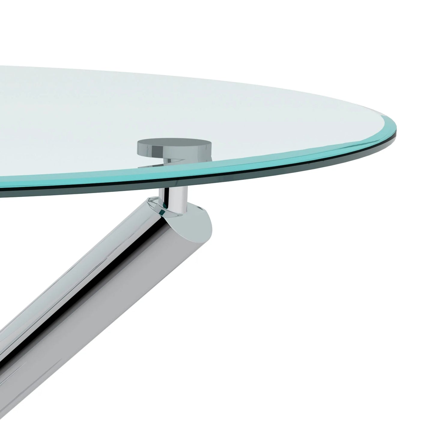 Solara II 40 Glass Round Dining Table with Chrome Legs