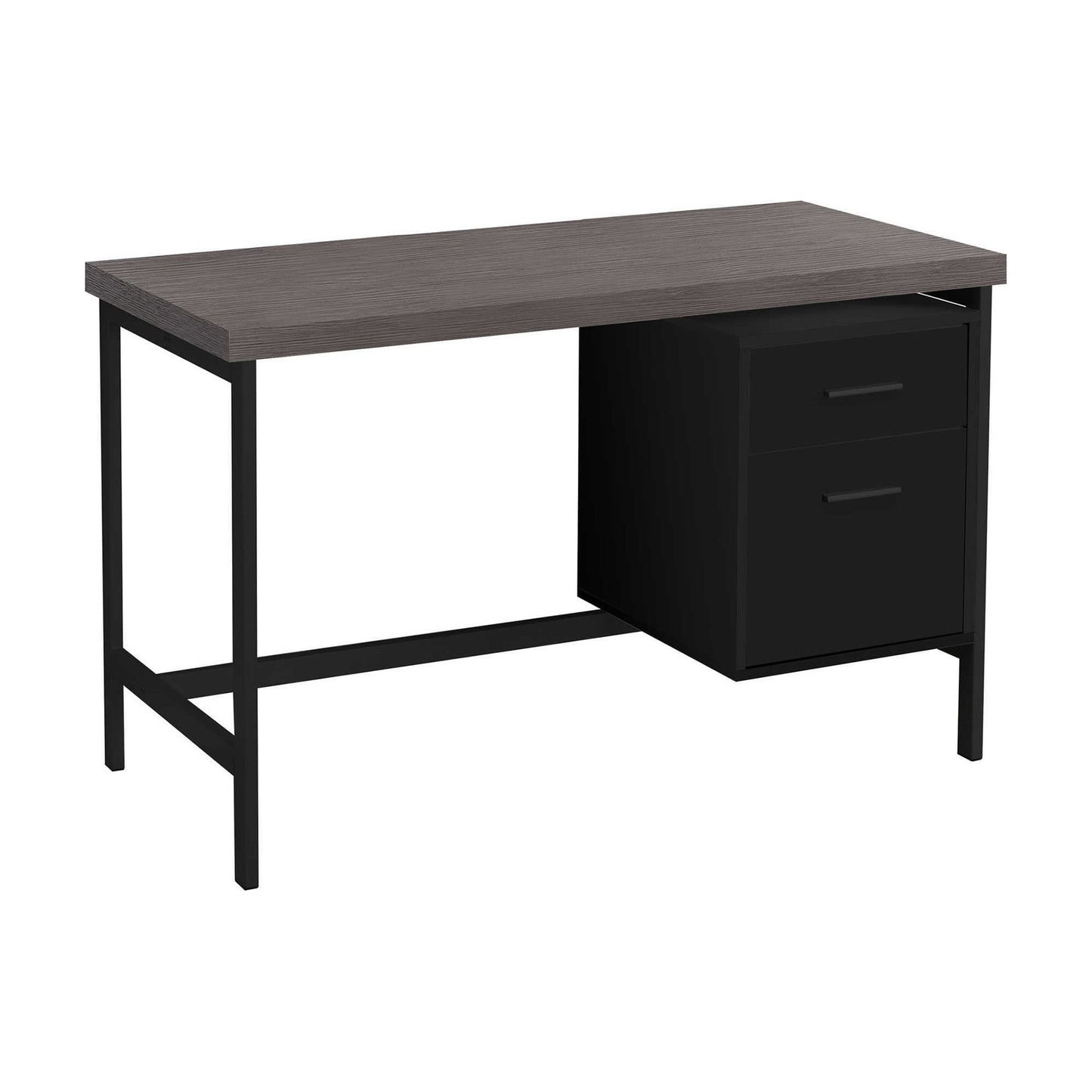 Black and Grey Computer Desk with File Drawer And storage Drawers