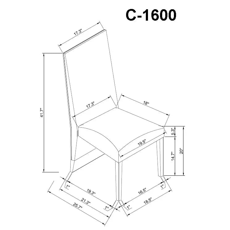 Dimension of grey dining chair