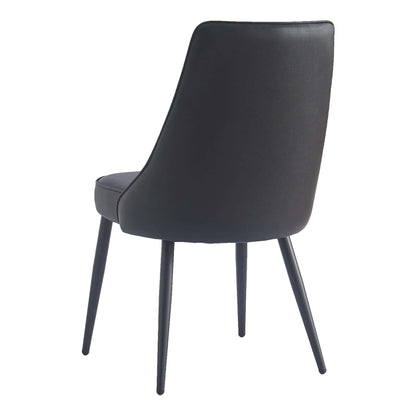 Koda Faux Leather Dining Chairs with Black Metal Legs - Set of 2