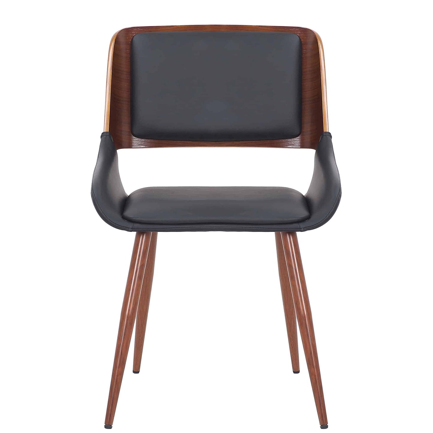 Hudson Mid-Century Modern Side Chair – Faux Leather Dining or Accent Chair