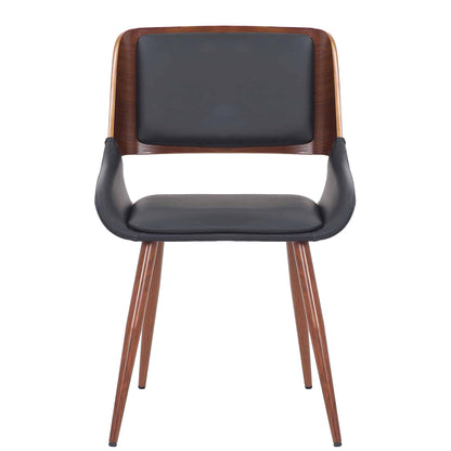 Hudson Mid-Century Modern Side Chair – Faux Leather Dining or Accent Chair