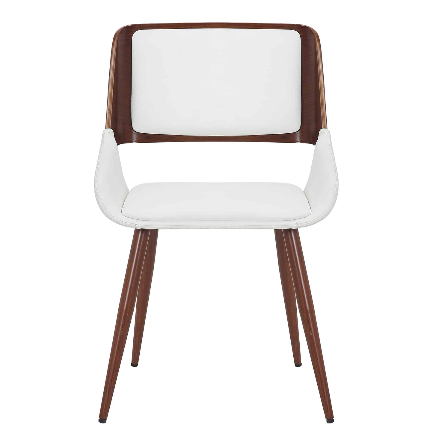 Hudson Mid-Century Modern Side Chair – Faux Leather Dining or Accent Chair