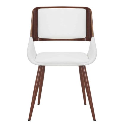 Hudson Mid-Century Modern Side Chair – Faux Leather Dining or Accent Chair