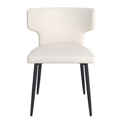 Olis Faux Leather Dining Chairs – Modern Wingback Side Chairs - Set of 2