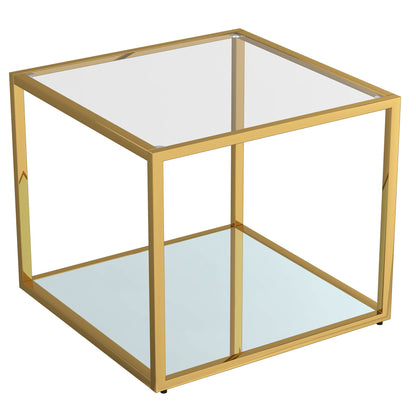 Casini Modular Glass Coffee Table – Square Design in Chrome or Gold