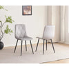 Two light  gray dining chairs 
