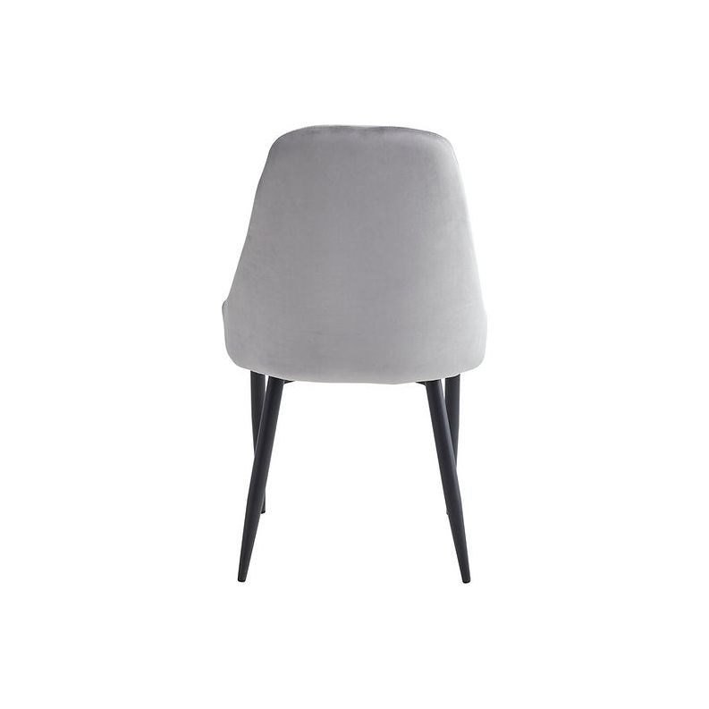 Back of light grey dining chair