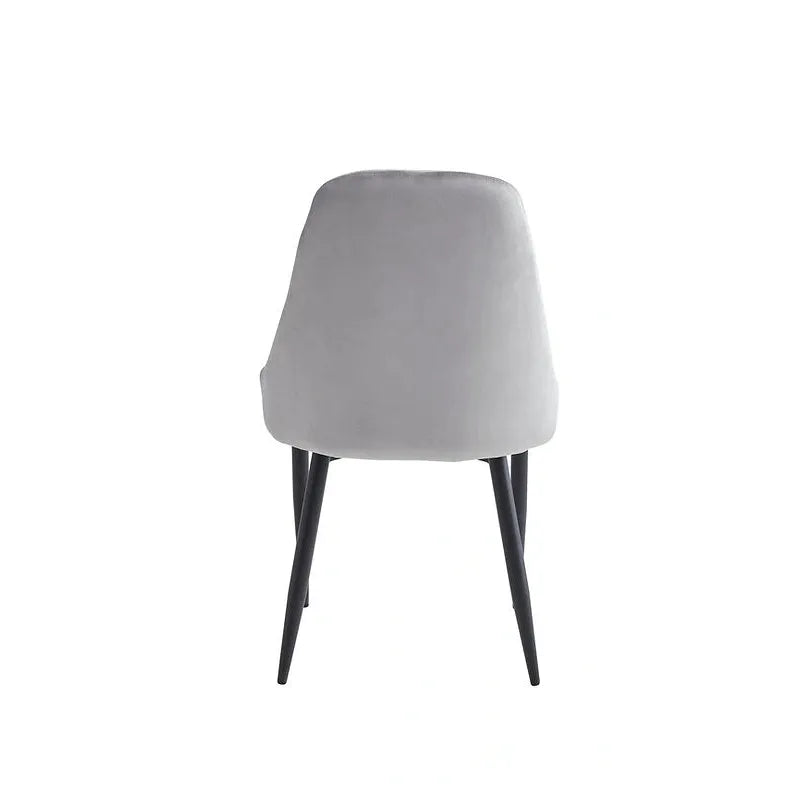 Grey chair with black legs 