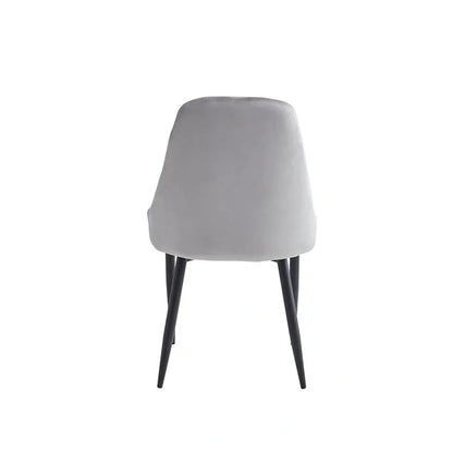 Grey chair with black legs 