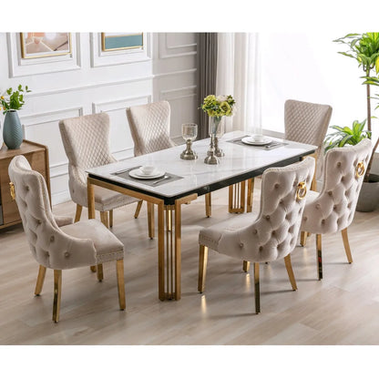 Ceramic Marble dining set for 6 people