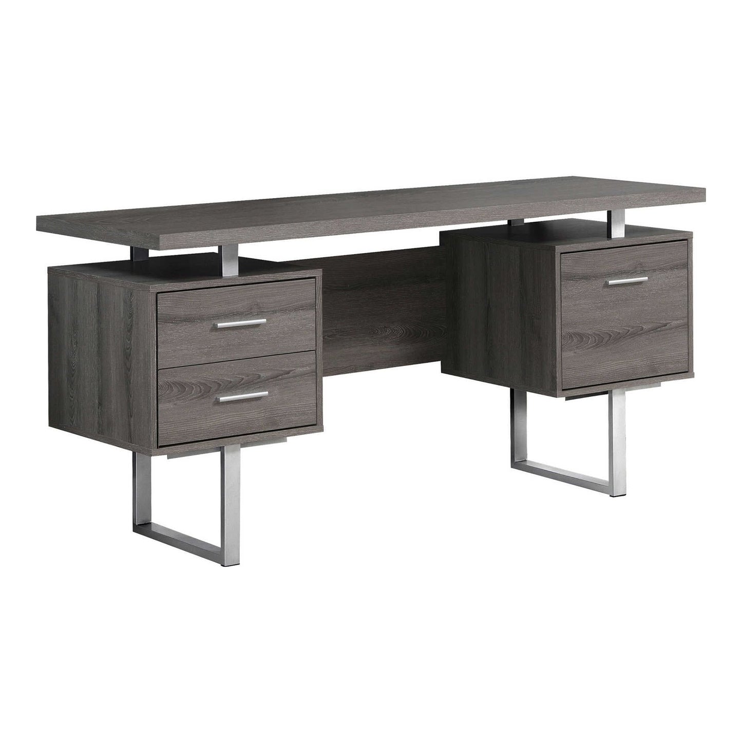 Modern Computer Desk with Storage Drawers and File Cabinet –  Reversible Design