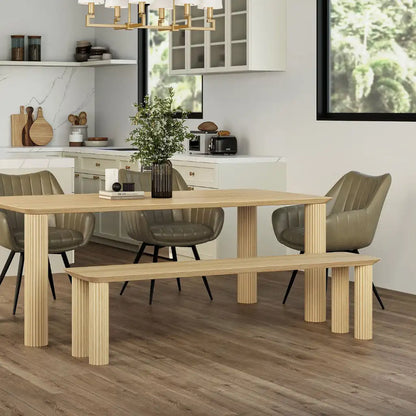 Sangra 71 Wood Dining Bench – Solid Mango with Natural Finish