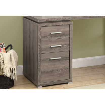 L-shaped  Computer Desk With Storage - Reversible Corner Office Desk in Dark Taupe