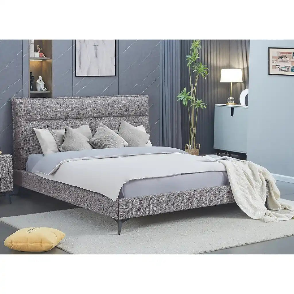 Grey Queen Platform Bed