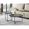 round marble black coffee table set for living room