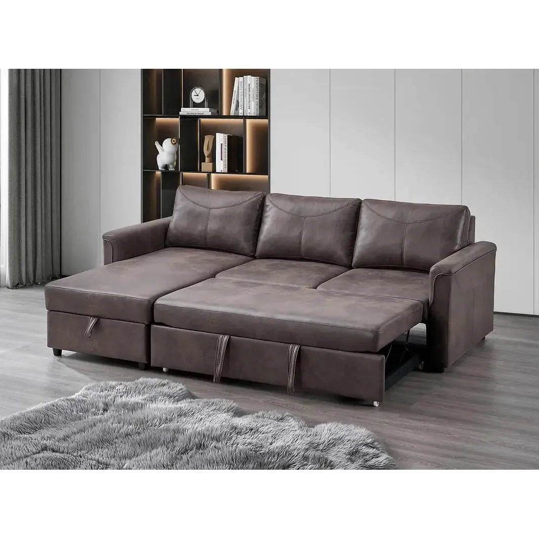 Brown sectional sofa bed for living room