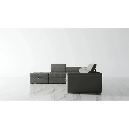 Carolina Fabric Sofa Bed – Adjustable Headrests, Contrast Stitching With Storage Option
