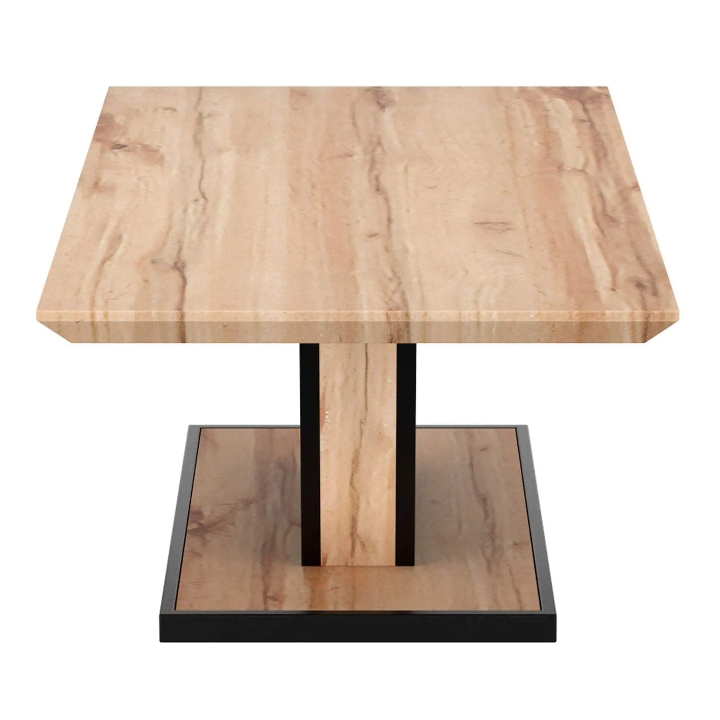 Forna Modern Wood Coffee Table with Black Metal Base