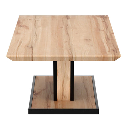 Forna Modern Wood Coffee Table with Black Metal Base