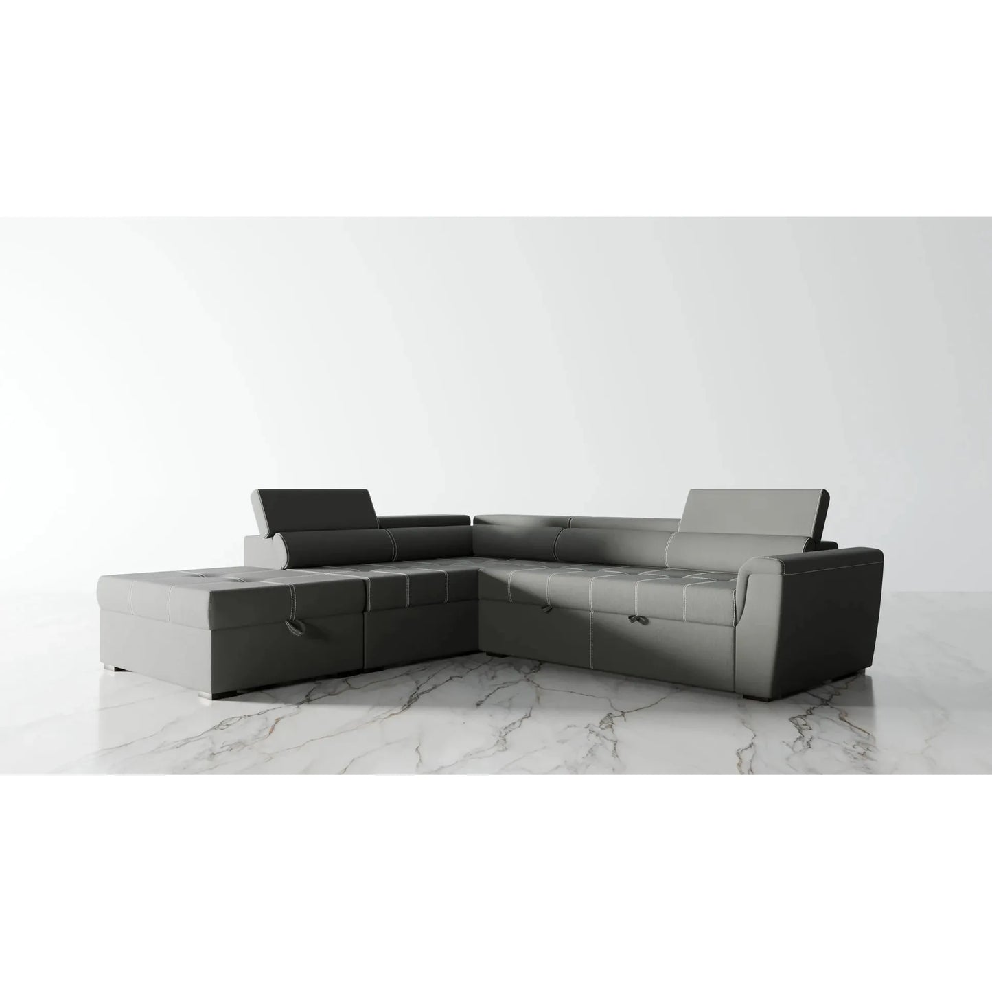 Buy Carolina Sectional  Fabric Sofa Bed With Adjustable Headrests