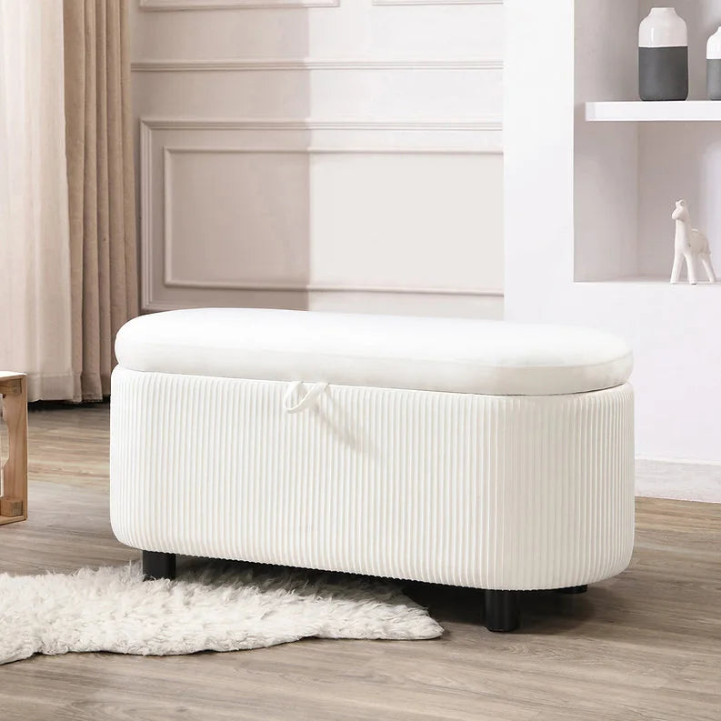 White storage bench
