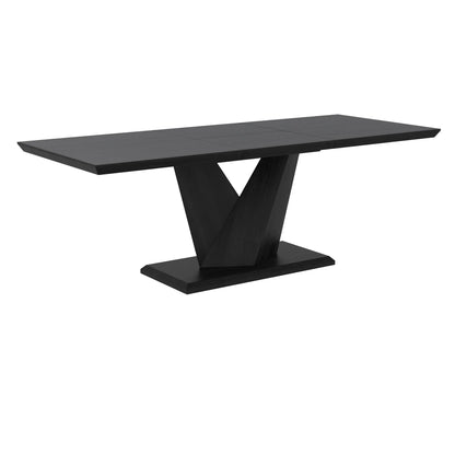 Eclipse/Hollis 7pc Modern Dining Table Set with Ivory Velvet Chairs