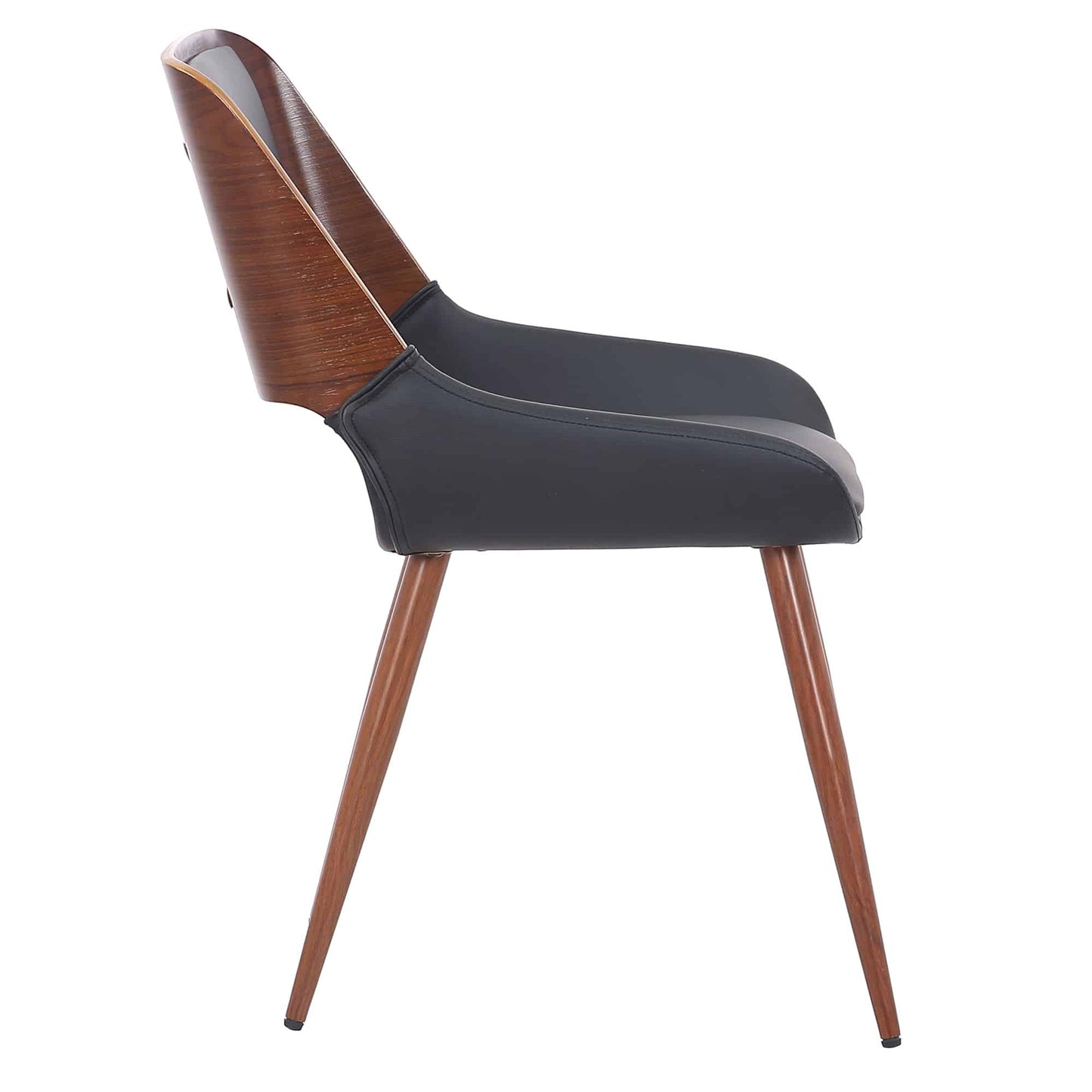 Hudson Mid-Century Modern Side Chair – Faux Leather Dining or Accent Chair