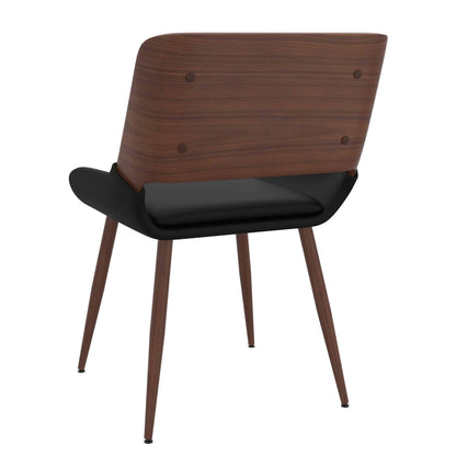 Hudson Mid-Century Modern Side Chair – Faux Leather Dining or Accent Chair